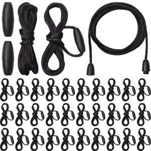 Riakrum 30 Sets Replacement Necklace Cords with Breakaway Clasps Necklace Cord DIY Necklace Cord Nylon Lanyard Cord and Plastic Clasp Buckle Breakaway Safety Clasp for Pendant Necklace (Black)