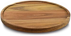9″ Acacia Wood Lazy Susan Organizer Kitchen Turntable for Cabinet Pantry Table Organization