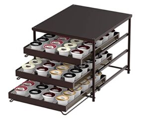 Simple Trending 3-Tier Coffee Pod Storage Drawer Holder for Keurig K-cup Coffee Pods, 72 Pods Capacity, Bronze