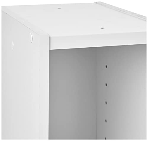 IRIS USA Small Shelving Unit with Adjustable Wood Shelf for Small Spaces, 3 Shelf, 8 inch Stackable Shelves, White Bookcase | The Storepaperoomates Retail Market - Fast Affordable Shopping