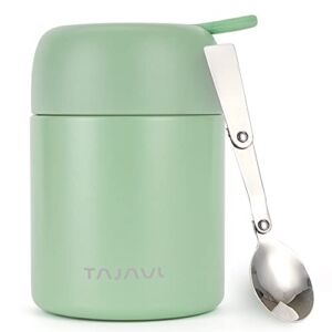 Tajavl Bento Lunch Box for Adults Kids, 16oz Thermos for Hot Food, Stackable Insulated Food Jar, Vacuum Stainless Steel Leakproof Soup Container for School Office Outdoors