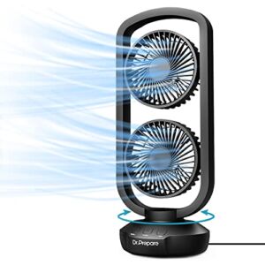 Dr. Prepare Tower Fan Oscillating Fan, Portable USB Desk Fan with 270° Tilt, 3 Speeds, 3 Auto-Off Timer, and 105° Oscillation for Cooling Bedroom, Office, Dorm, Home, Camping, and Travel, 15 inch