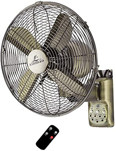 Wall Mount Oscillating Fan Retro Wall-Mounted, Industrial Oscillating Fan with Copper Motor and Remote Control, 3 Levels Adjustable, Wide-Angle Air Supply | The Storepaperoomates Retail Market - Fast Affordable Shopping
