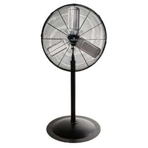 Tornado 24 Inch High Velocity Stationary Non-Oscillating Metal Pedestal Fan Commercial, Industrial Use 3 Speed – 7600 CFM 6.6 FT Cord UL Safety Listed