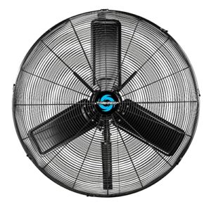 Tornado 30 Inch Outdoor Rated IPX4 Water-Resistant High Velocity Oscillating Wall Mount Fan For Industrial Use TEAO Motor 2 Speed 8850 CFM UL Listed