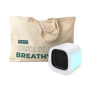 Bundle – 2 items: Evapolar evaCHILL Personal Evaporative Air Cooler (White) and Cotton Tote evaBag