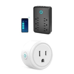 Smart Plug Power Strip, Outlet Extender and Mini Smart Plug 1 Pack Compatible with Alexa and Google Home