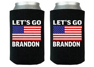 Funny Neoprene Lets Go Brandon Collapsible Beer Can Bottle Beverage Cooler Sleeves 2 Pack