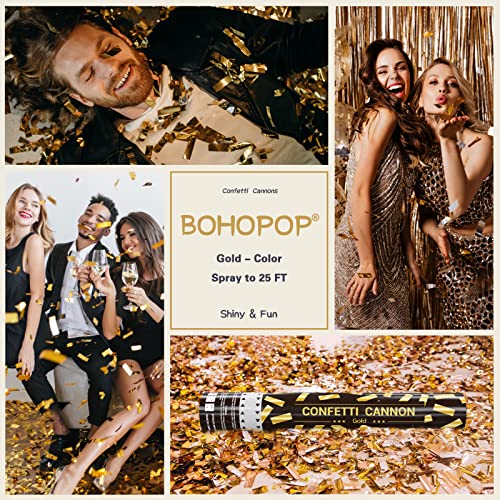 Party Poppers Confetti Shooters BOHOPOP Confetti Cannons 5 Packs (Gold) Confetti Popper Air Powered for Birthday, Wedding,Graduation, New Years Eve, Photos or Any Other Celebration With Party Poppers… | The Storepaperoomates Retail Market - Fast Affordable Shopping