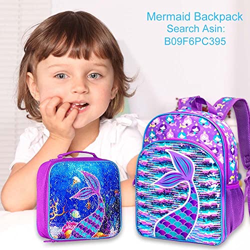 Lunch Box for Girls, Mermaid Insulated Bag, Kids Reversible Sequin Flip Color Change | The Storepaperoomates Retail Market - Fast Affordable Shopping