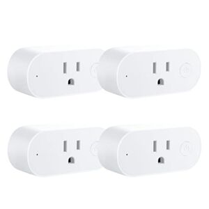 2.4GHz Wi-Fi Smart Plug for Smart Home, Alexa Outlets Work with 15A(Max) Remote Voice Control & Timer Schedule, No Hub Required White (4)