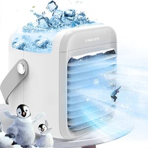 Portable Air Conditioner, Evaporative Air Cooler with 3 Speeds 7Colors, Cordless Rechargeable Mini Space Personal Air Conditioner for Car, Tent, Camping, Hiking, Bedside, Office&Study Room