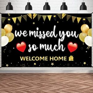Welcome Home Banner Decorations We Missed You So Much Backdrop Sign Decor, Welcome Back Home Family Party Supplies, Patriotic Military Homecoming Army Deployment Returning Back Decorations
