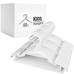 Kids Hangers Child Hangers 60 Pack Baby Hangers for Nursery Infant Children Clothes Hangers Plastic White