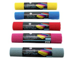 5 Pack Rainbow Assortment Anti-Slip Mat Rug Non Skid – Shelf and Drawer Liner Trim to Fit 12 inch x 60 inch Each Roll