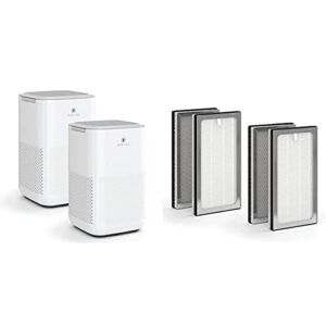 Medify MA-15 Air Purifier with two additional H13 True HEPA replacement Filters | 330 sq ft Coverage | for Smoke, Smokers, Dust, Odors, Pet Dander | Quiet 99.9% Removal to 0.1 Microns | White, 2-Pack