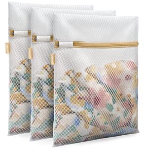 Amazon Brand – Pinzon Delicates Mesh Laundry Bags, Washing Machine Wash Bags, Reusable and Durable Mesh Wash Bags for Delicates Blouse, Hosiery, Underwear, Bra, Lingerie Baby Clothes – 3M