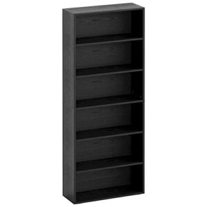 IRONCK Bookshelves and Bookcases Floor Standing 6 Tier Display Storage Shelves 70in Tall Bookcase Home Decor Furniture for Home Office, Living Room, Bed Room, Vintage Black