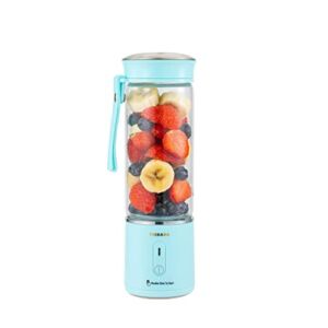 TIKBABA Personal Blender for Smoothies and Shakes,Electric Portable juice glass,14 Oz Cup with handle for travel (Lake Blue)
