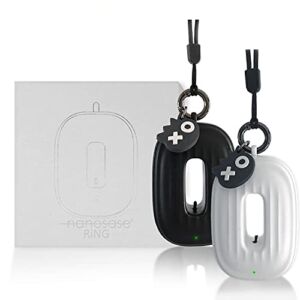 Nanosase ring personal air purifier necklace v2.0 mini ionic wearable for Kids, Adults, healthy negative ion therapy, filterless mobile air ionizer by igozen. (BNS Black + White, 2 Pack)