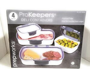 Prepworks ProKeeper Airtight Container Food Storage Deli Set of 4, 2 Mini, 1 Large, 1 Large Split 1491298 Prokeepers