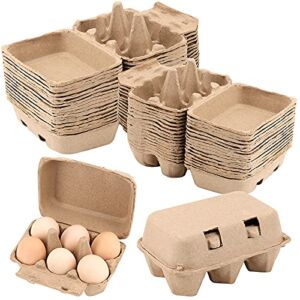 40 Pack 6 Count Egg Cartons, 6 Cell Pulp Fiber Egg Holders, Chicken Egg Holder Container Organizer