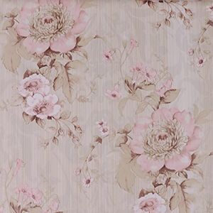 HDsticker Self Adhesive Vinyl Pink Peony Floral Shelf and Drawer Liner Contact Paper for Cabinets Dresser Drawer Walls Furniture Table Decal Removable 17.7X117 Inches
