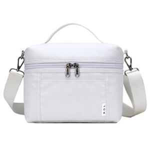 NOL Insulated Lunch Bags for Women Cute Cooler Bag Lightweight Nylon Waterproof Kids Lunch Box For Work (Medium (normal), White)