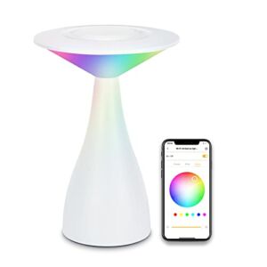 winees Smart Table Lamp, Led Color Changing Night Light, Wi-Fi Ambience Light Dimmable Touch Control Lamp Work with Alexa Google Home Bedside Lamp for Bedroom Living Room Christmas Décor
