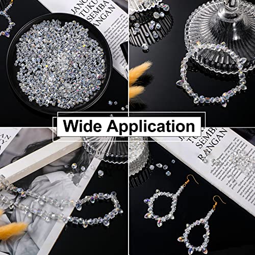 1280 Pieces Assorted Crystal Rondelle Light AB Beads Drilled Gemstone Loose Beads Clear Crystal Glass Beads for Crafts Faceted Beads Shiny Beads for Jewelry Making DIY Necklace Bracelet Earring Kit | The Storepaperoomates Retail Market - Fast Affordable Shopping