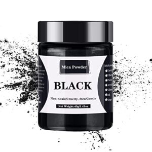 Mica Powder – 40g Mica Powder for Epoxy Resin – Pigment Powder Dye for Resin/Eye Shadow/Soap Making/Nails/Bath Bombs etc. (Black)