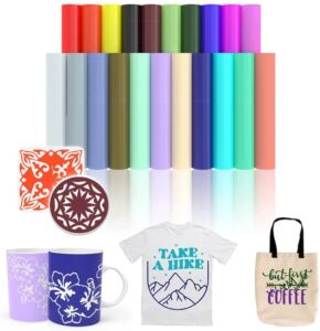 SPECUT XINPOCUT infusible Transfer Ink Sheets(21pcs/Set, 12”x12”) – Solid Color Paper Sublimation for Cricut Mug Press, Silhouette Cameo or Heat Press Machine Sheets T-Shirts Bag, 12-x-12-Inch