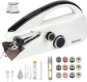 iRUNTEK Handheld Sewing Machine, Mini Portable Electric Sewing Machine Kit for Beginners Singer Kids Girls & Adult, Easy to Use and Fast Stitch Suitable for Clothes, Fabrics, Cutains, DIY, Home, Travel
