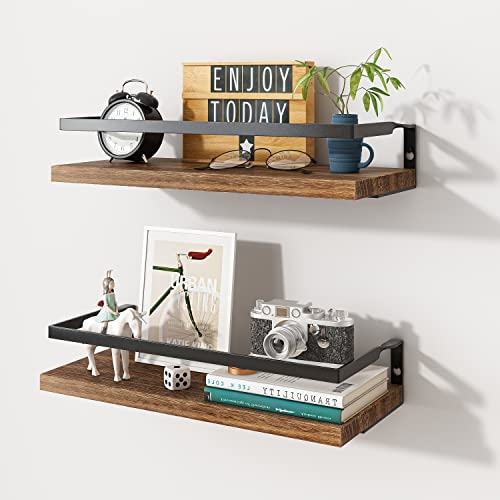 Fixwal 4 Set Floating Shelves Bathroom Shelves Wall Mounted Storage Shelves with Towel Bar for Living Room Kitchen Bedroom Bathroom Office Over Toilet | The Storepaperoomates Retail Market - Fast Affordable Shopping