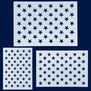Jumbo American Flag 50 Star Stencil Template, 24.5” x 17.5”, 3 Sizes Large Plastic Stencil Template for Painting on Wood, Fabric, Paper, Airbrush, Walls Art