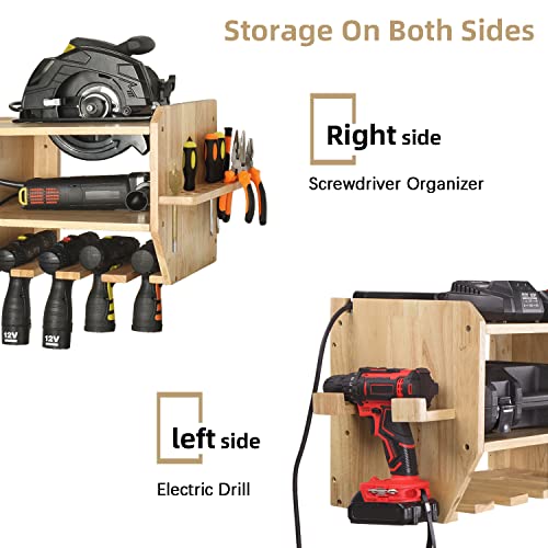Aomomery Large Power Tool Organizer,Tool Storage Holder with 9 Drill Slots,Wall Mount Garage Tool Organizer ,Wrench and Circular Saw Storage,Drill Charging Station for Garage and Workshop | The Storepaperoomates Retail Market - Fast Affordable Shopping