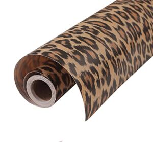 Self Adhesive Thick Vinyl Decorative Leopard Shelf Liner Contact Paper for Cabinets Dresser Drawer Furniture Walls 15.7X117 Inches