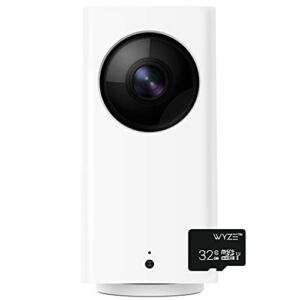 WYZE Cam Pan 360 Degree Pet Camera 1080p Pan/Tilt/Zoom Wi-Fi Indoor Smart Home Security Camera with 32GB Micro SD Card, Night Vision, 2-Way Audio, Works with Alexa