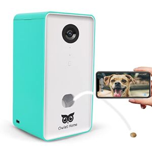 Owlet Home Pet Camera with Treat Dispenser Tossing for Dogs/Cats, Advanced WiFi, 1080P Camera, Live Video, Auto Night Vision, 2-Way Audio, Compatible with Alexa, pre-Recorded Voice Message