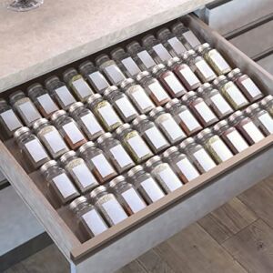 Spice Drawer Organizer, 4Tier Clear Acrylic Expandable From 13″ to 26″ Seasoning Jars Drawer Insert, Kitchen Drawer Spice Rack Tray for Cabinet/Countertop