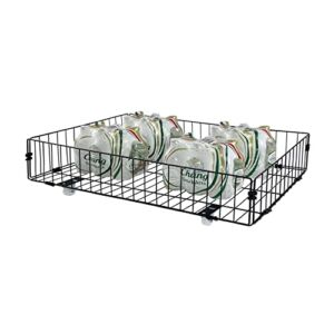 Foldable Rolling Under Bed Metal Basket Wire Underbed Totes Sofa Shoe Clothes Snacks Storage Cart Organizer Containers Drawers Bins with Wheels