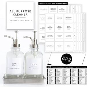 159 Minimalist Home Laundry Labels for Organizing – Linen Storage Labels, Laundry Room Labels, Cleaning Labels – Preprinted Organization Labels for Storage Bins – Organizing Laundry Labels for Jars