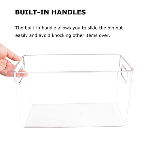 6 Pack Clear Space Plastic Storage Bins Fridge Organizer Kitchen Organization Pantry Storage Bins Freeze Organizers With Handles Cabinet Organizers For Kitchen,Fridge,Cabinet,Pantry,Bedrooms,Bathrooms | The Storepaperoomates Retail Market - Fast Affordable Shopping