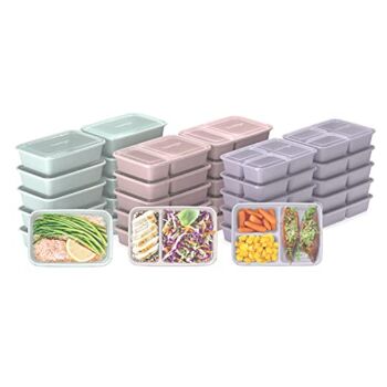 Bentgo® Prep 60-Piece Meal Prep Kit – 1, 2, & 3-Compartment Containers with Custom Fit Lids – Microwaveable, Durable, Reusable, BPA-Free, Freezer & Dishwasher Safe Storage Containers (Floral Pastels) | The Storepaperoomates Retail Market - Fast Affordable Shopping