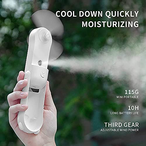 Yafei handheld mini fan, 3-speed adjustable small fan, portable USB rechargeable small pocket fan, humidification fan, perfect sports fan for indoor and outdoor activities, desk, subway, travel, picnic, hiking (White) | The Storepaperoomates Retail Market - Fast Affordable Shopping
