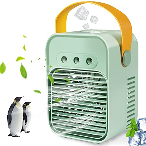 HighLandy Portable Air Conditioner, Rechargeable USB Cordless Air Cooler, Personal Space Mini Evaporative Desk Fan, 3 Speeds Humidifier Misting Fan for Home, Office, Room, White | The Storepaperoomates Retail Market - Fast Affordable Shopping