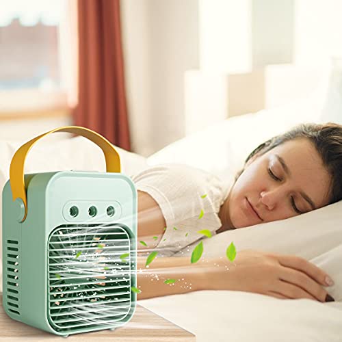 HighLandy Portable Air Conditioner, Rechargeable USB Cordless Air Cooler, Personal Space Mini Evaporative Desk Fan, 3 Speeds Humidifier Misting Fan for Home, Office, Room, White | The Storepaperoomates Retail Market - Fast Affordable Shopping