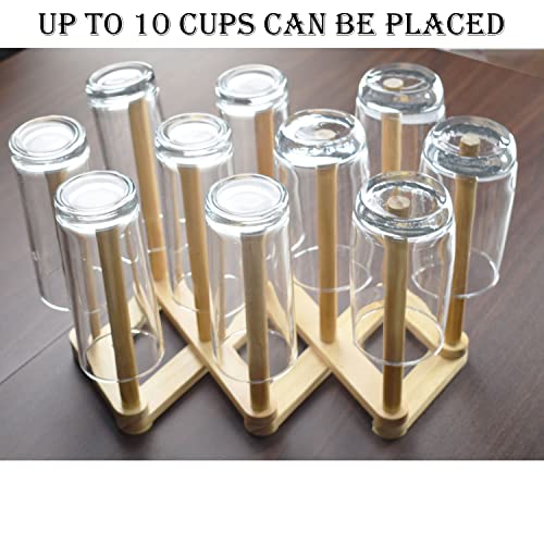 Cyauatt Bamboo Retractable Bottle Drying Rack Cup Dish Drying Rack ,Sports Water Bottle and Mug Drainer Stand, Plastic Bag Dryer Rack and Multifunctional Drying Rack for Kitchen Countertop | The Storepaperoomates Retail Market - Fast Affordable Shopping
