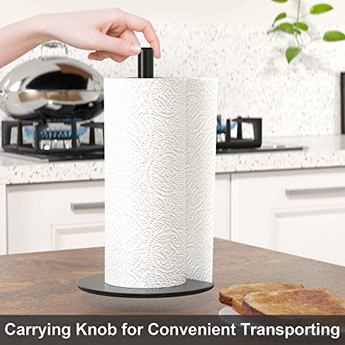 Black Paper Towel Holder Countertop, Free-Standing Kitchen Roll Holder, Stainless Steel Kitchen Towel Holder for Kitchen Rolls Organizer, Classic Fashion Kitchen Roll Dispenser | The Storepaperoomates Retail Market - Fast Affordable Shopping