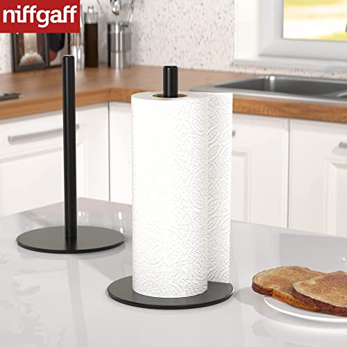 Black Paper Towel Holder Countertop, Free-Standing Kitchen Roll Holder, Stainless Steel Kitchen Towel Holder for Kitchen Rolls Organizer, Classic Fashion Kitchen Roll Dispenser | The Storepaperoomates Retail Market - Fast Affordable Shopping